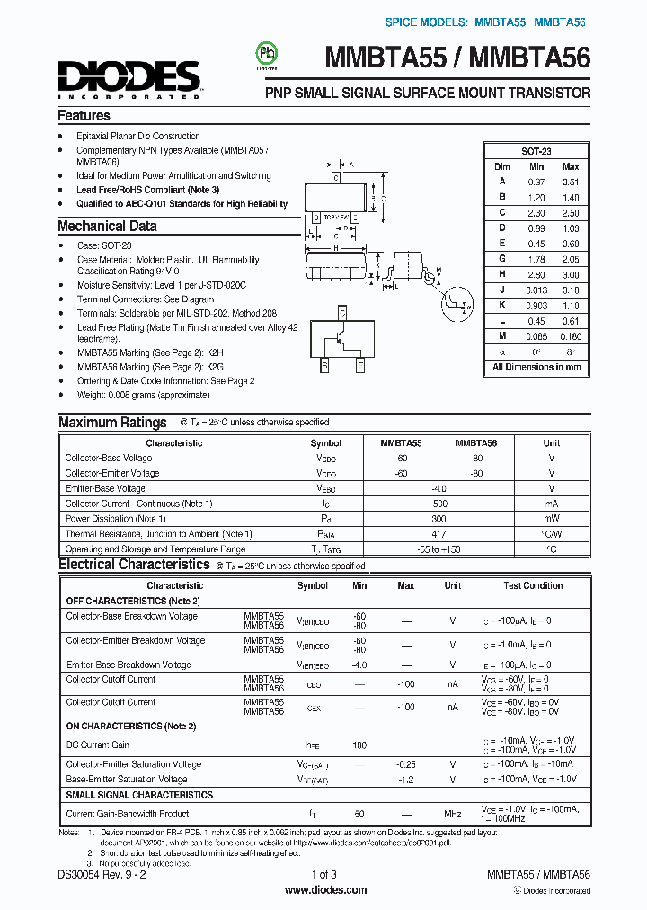MMBTA55-7-F_2180316.PDF Datasheet