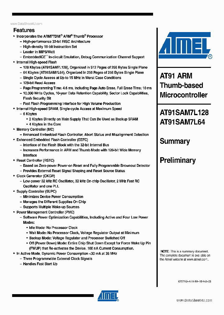 AT91SAM7L128_2209374.PDF Datasheet