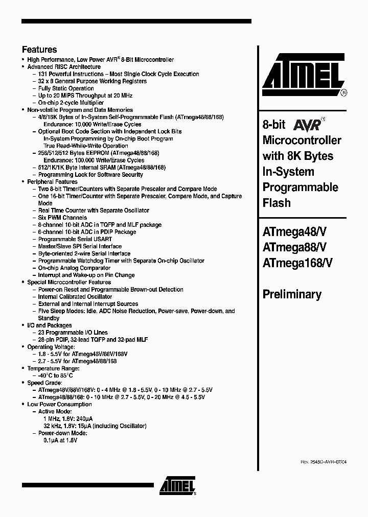 ATMEGA168-20AI_2481967.PDF Datasheet