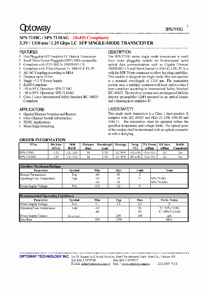 SPS-7110G_2496007.PDF Datasheet