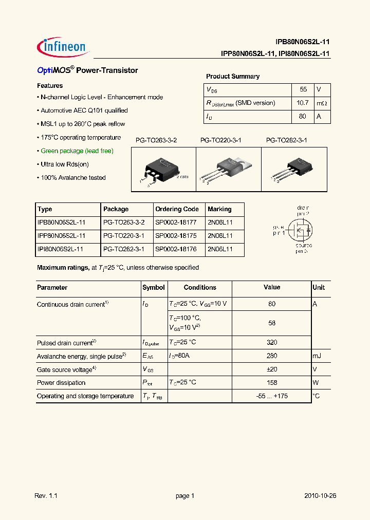 IPB80N06S2L-1110_2635003.PDF Datasheet