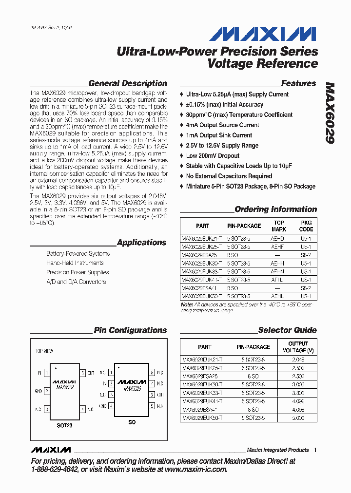 MAX6029ESA25_2776743.PDF Datasheet