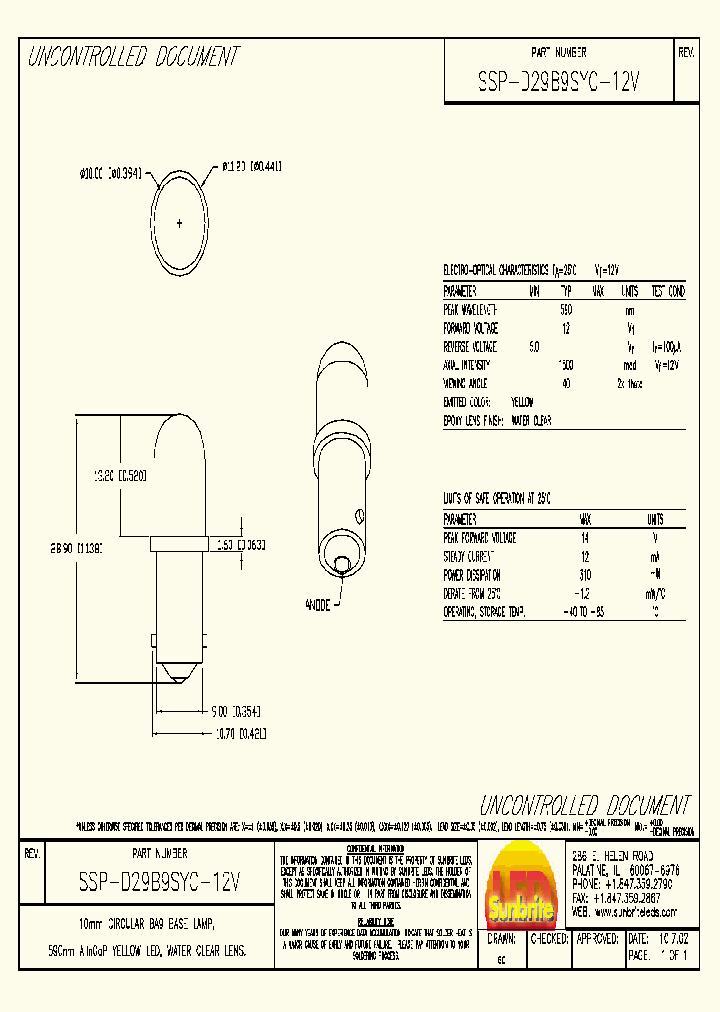 SSP-D29B9SYC-12V_2934161.PDF Datasheet