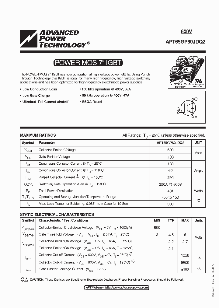 APT65GP60JDQ2_2954245.PDF Datasheet