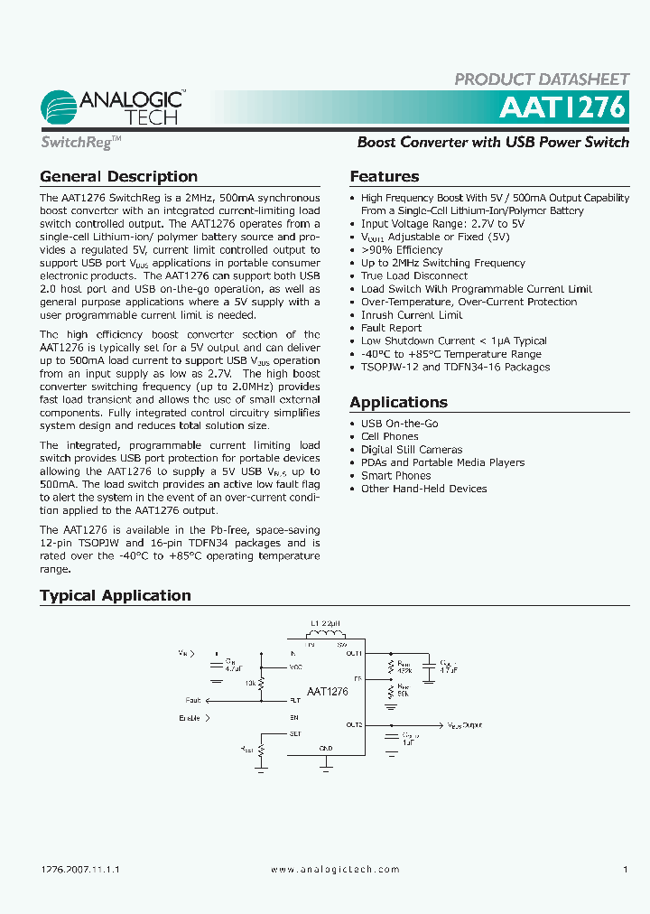 AAT1276ITP-50-T1_3038650.PDF Datasheet