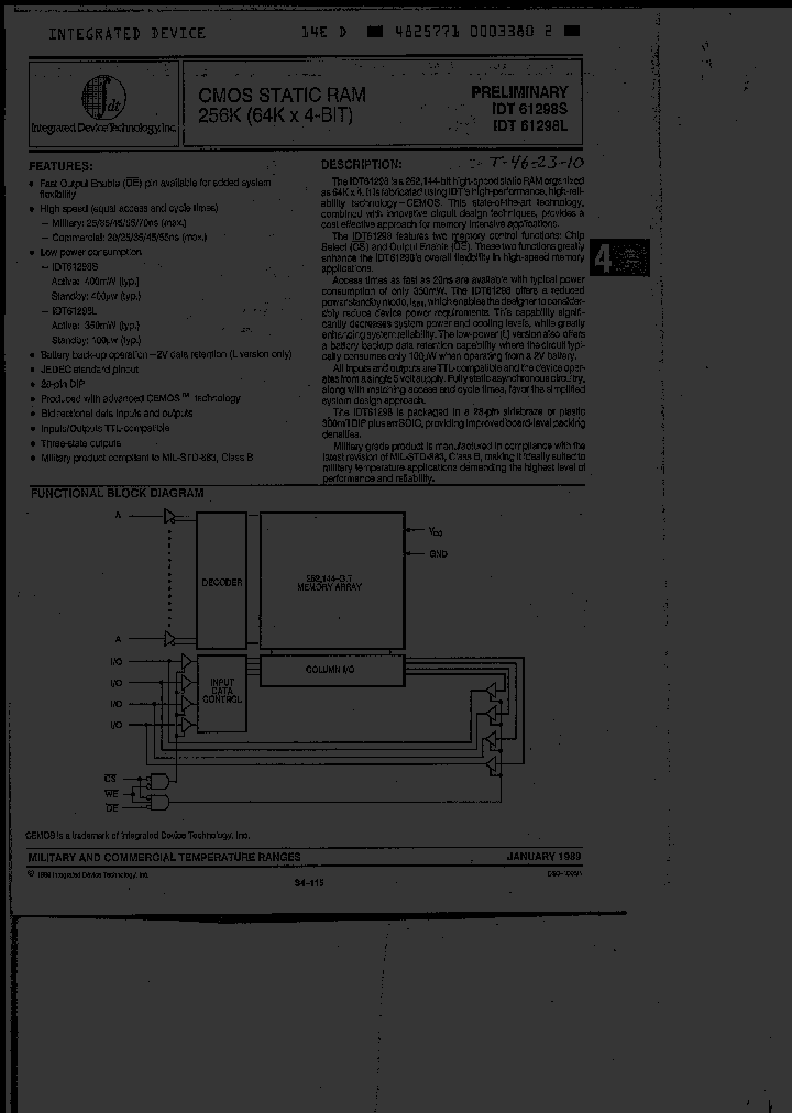 IDT61298S25CB_3068540.PDF Datasheet