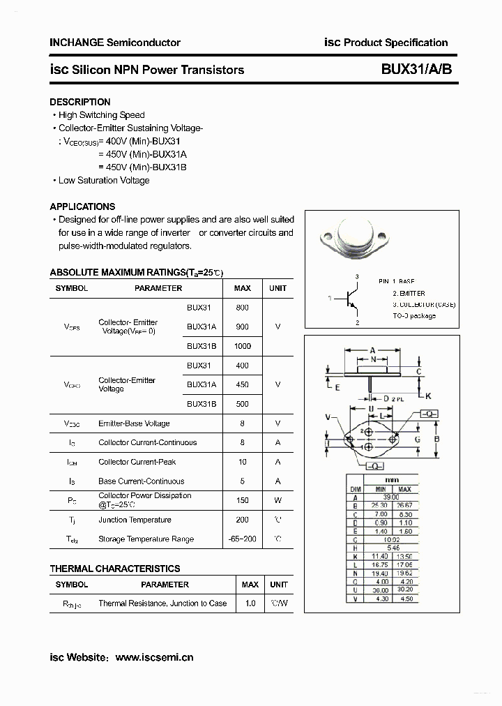 BUX31_3124079.PDF Datasheet