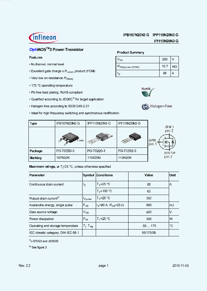 IPB107N20N3G_3373406.PDF Datasheet