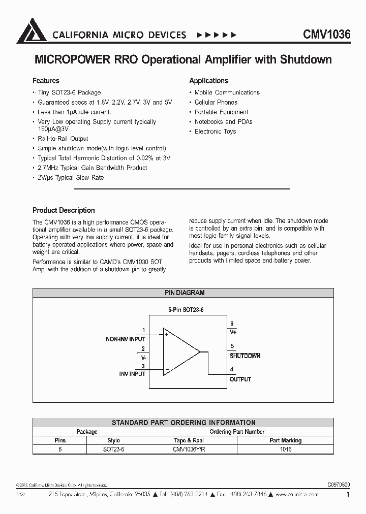 CMV1036YR_3755264.PDF Datasheet