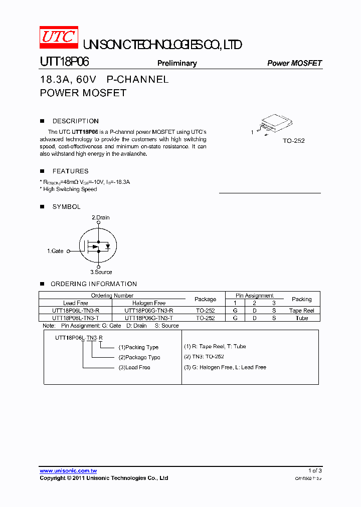 UTT18P06G-TN3-R_4019810.PDF Datasheet