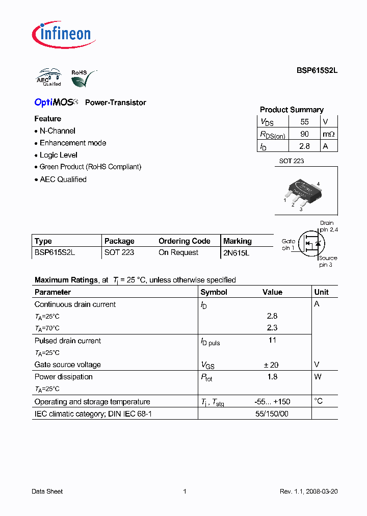 BSP615S2L_3853772.PDF Datasheet