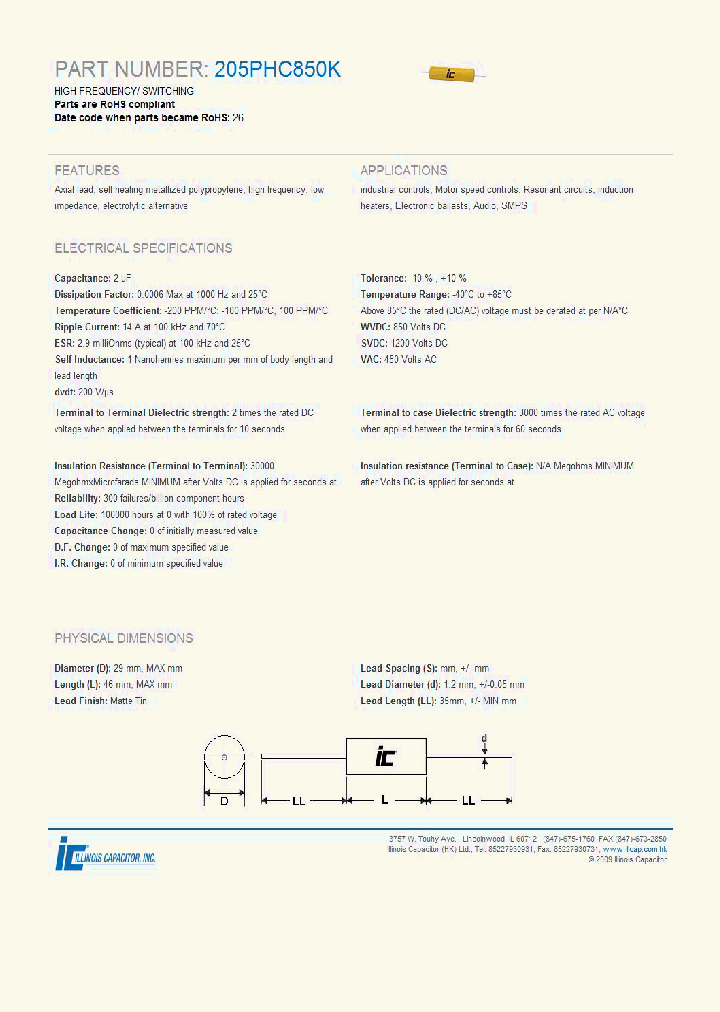 205PHC850K_3883313.PDF Datasheet