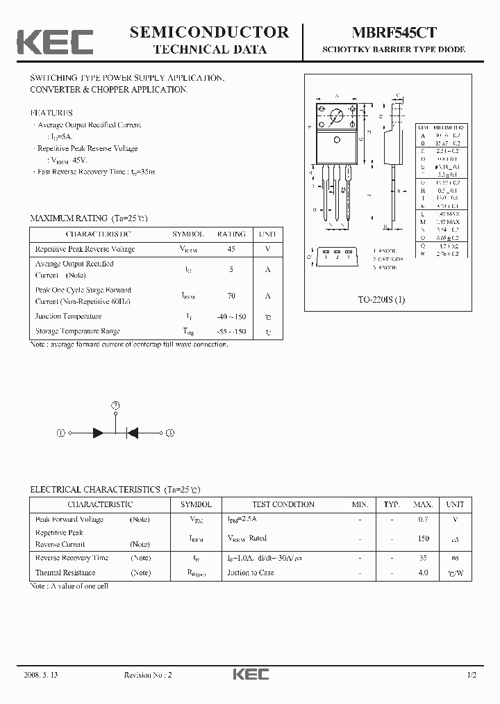 MBRF545CT_4335891.PDF Datasheet