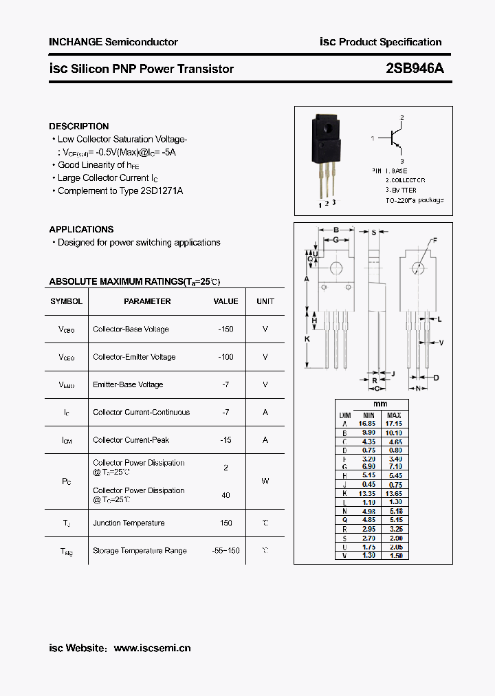 2SB946A_4593944.PDF Datasheet