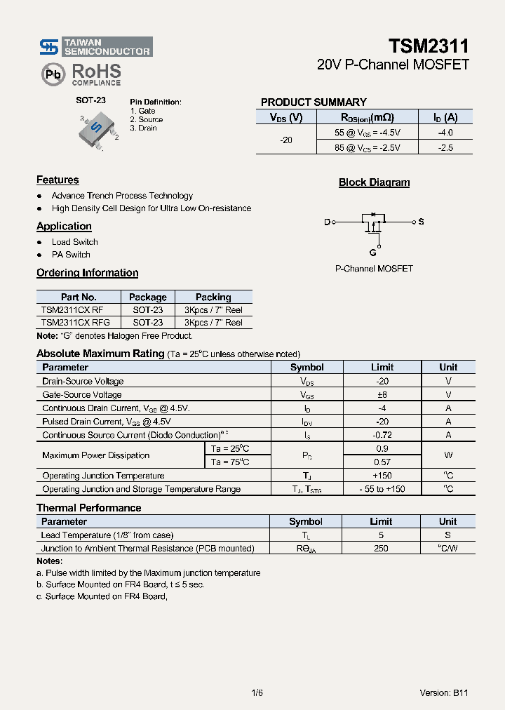 TSM2311CXRFG_4597850.PDF Datasheet