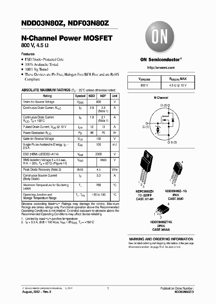 NDD03N80Z1G_4624540.PDF Datasheet