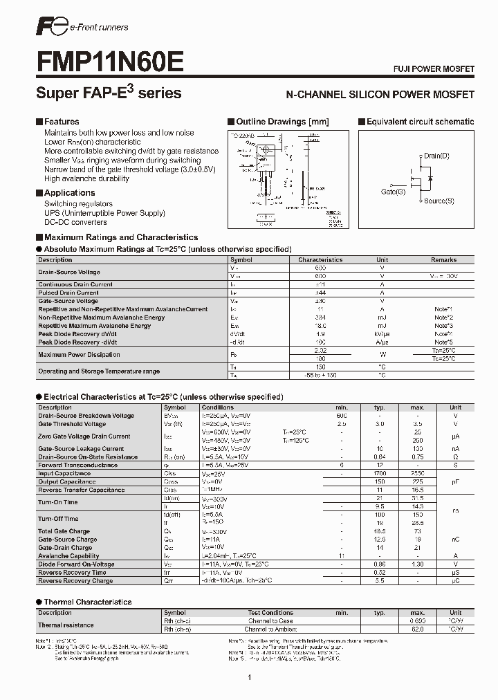 FMP11N60E_4699138.PDF Datasheet