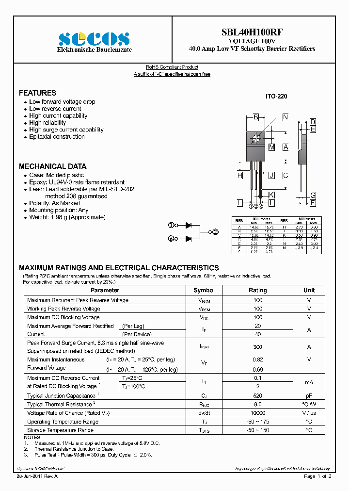 SBL40H100RF_4709421.PDF Datasheet