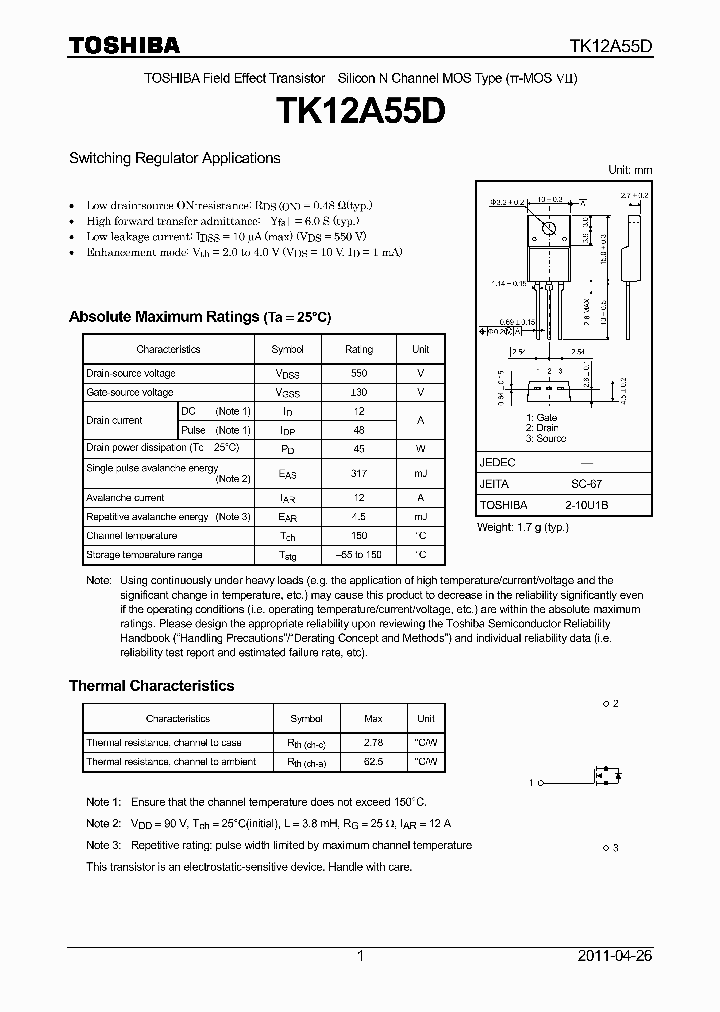 TK12A55D_4784785.PDF Datasheet