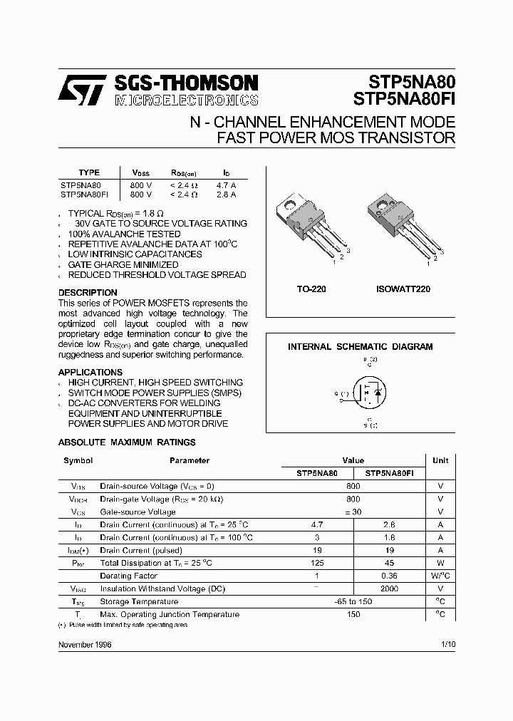 STP5NA80FI_5076362.PDF Datasheet