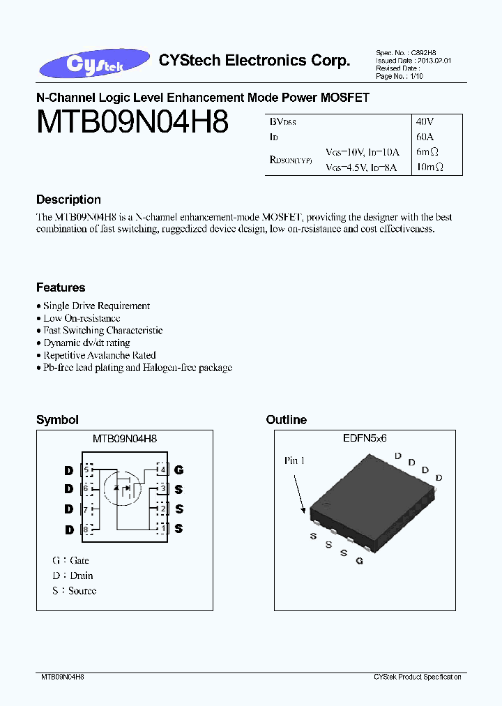 MTB09N04H8_5327550.PDF Datasheet