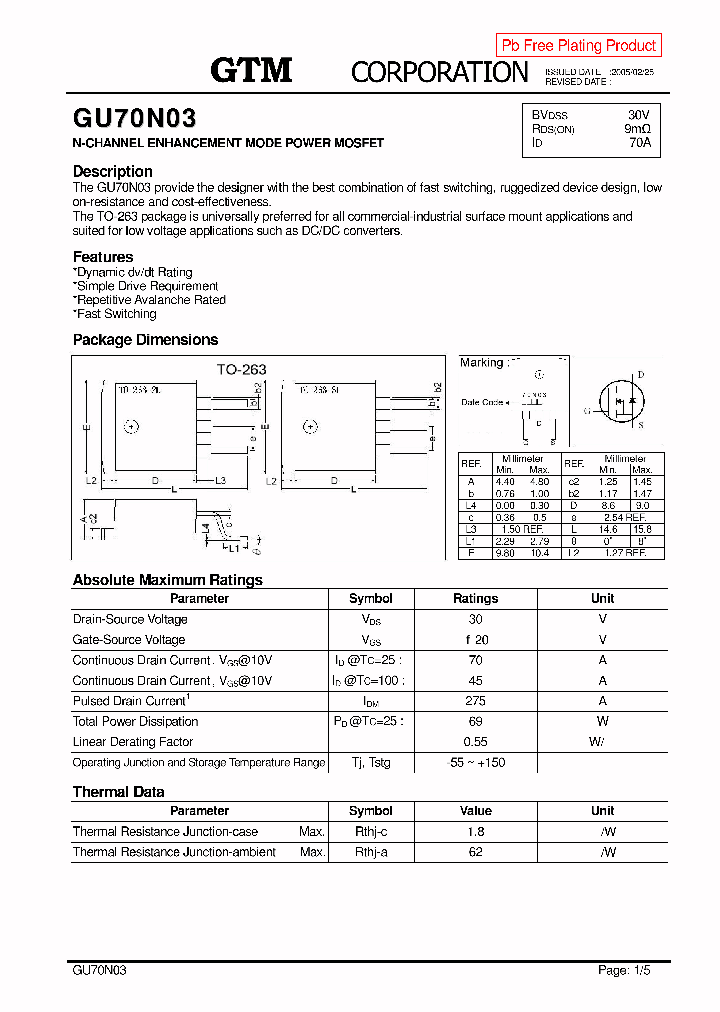 GU70N03_5619779.PDF Datasheet