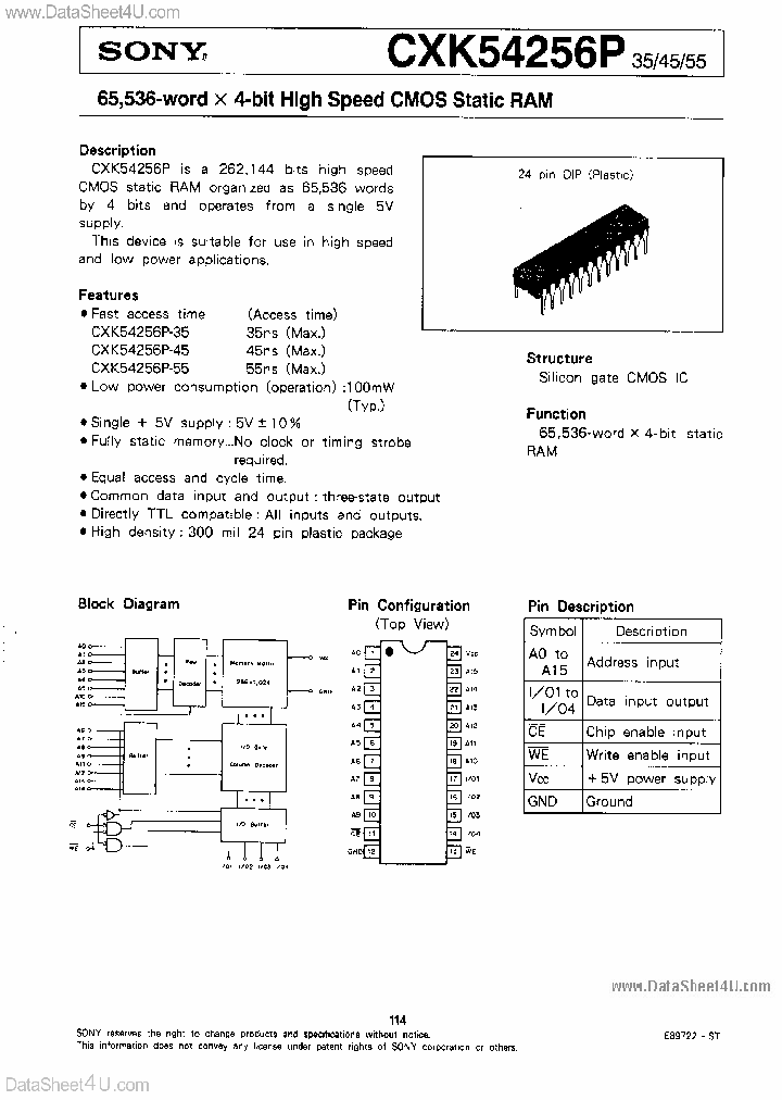 CXK54256P_5653725.PDF Datasheet