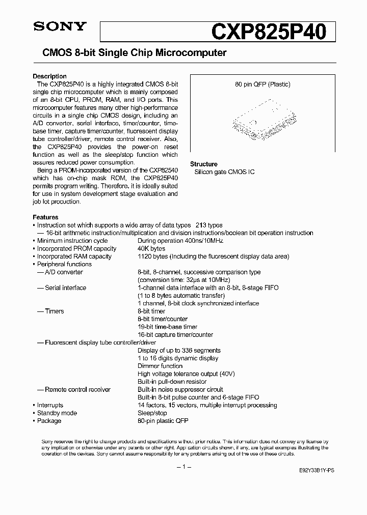 CXP825P40_5759058.PDF Datasheet