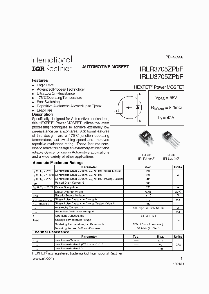 IRLR3705ZPBF_6069006.PDF Datasheet