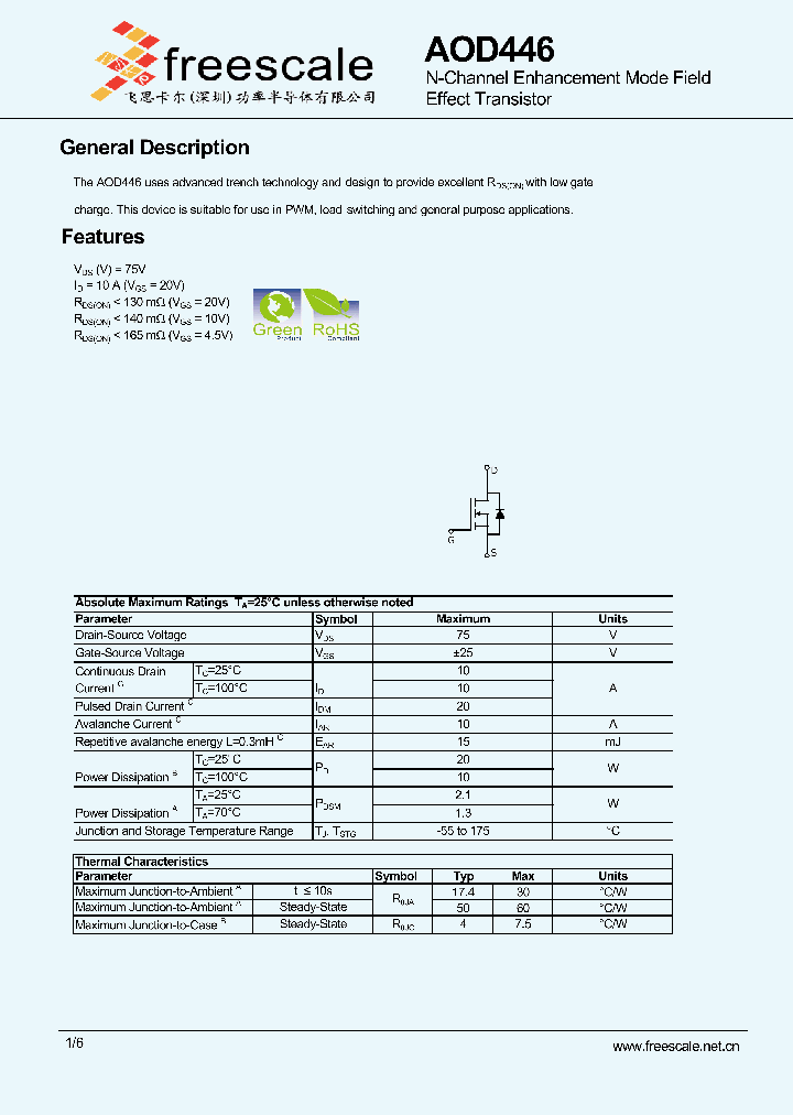 AOD446_6239198.PDF Datasheet