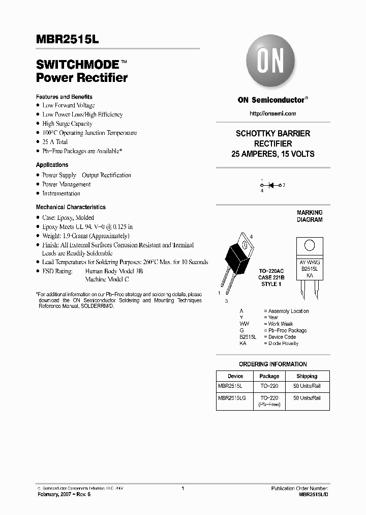 MBR2515L_6307093.PDF Datasheet