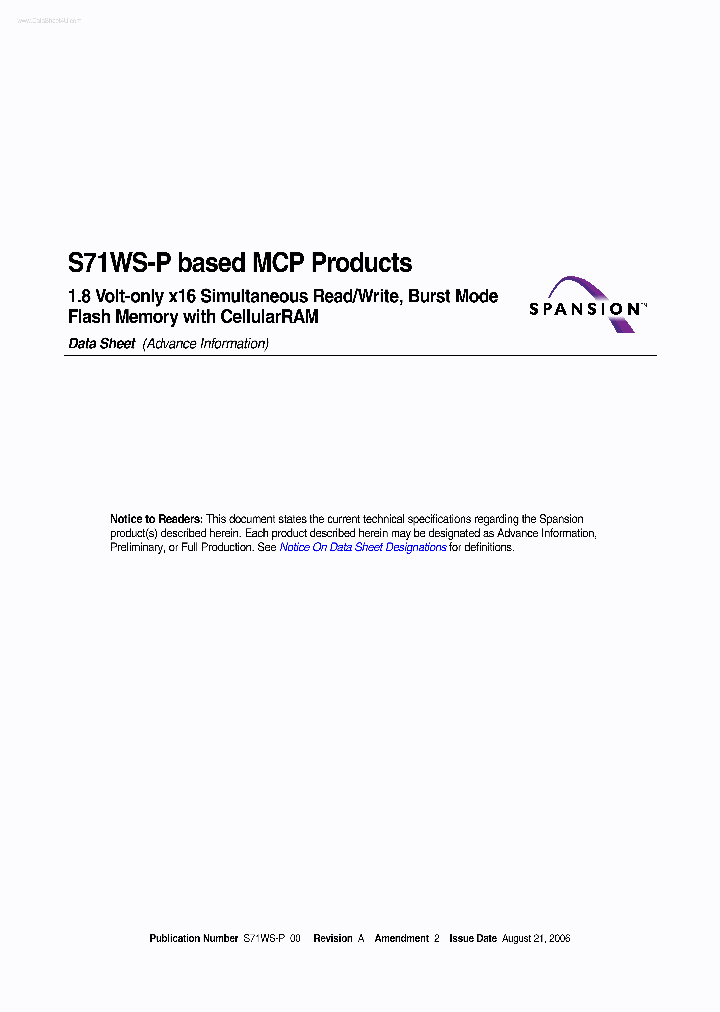 S71WS256P_6451999.PDF Datasheet