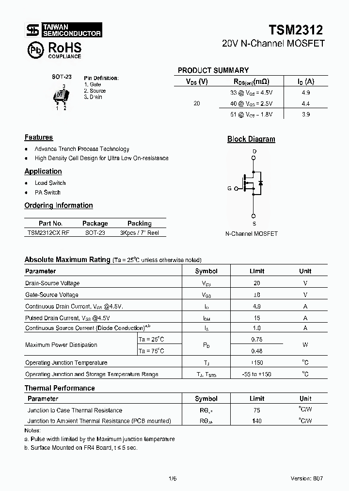 TSM2312CXRF_7121960.PDF Datasheet