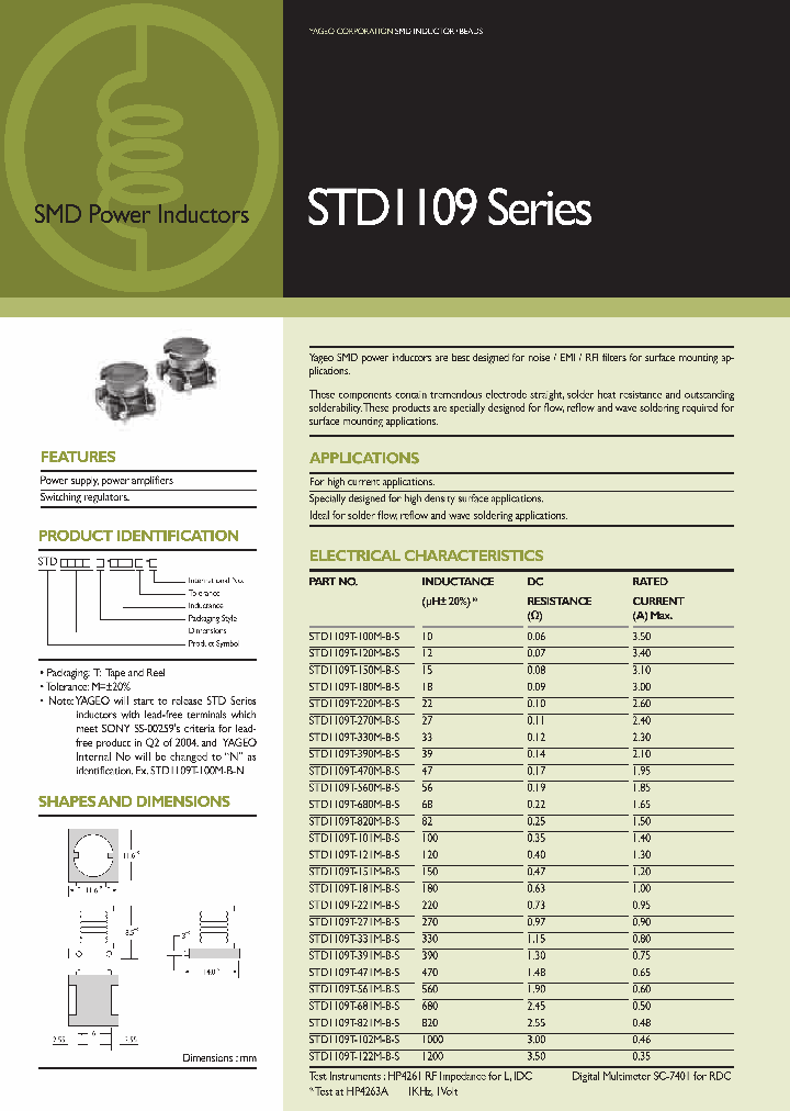 STD1109T-151M-B-S_7149719.PDF Datasheet