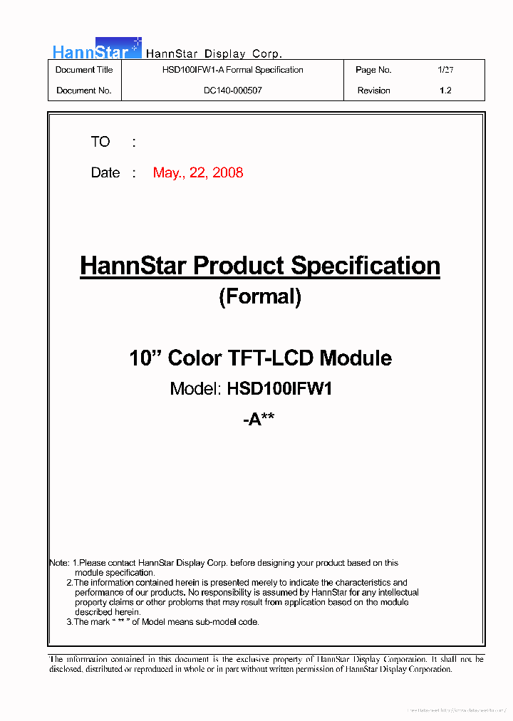 HSD100IFW1-AXX_7307408.PDF Datasheet