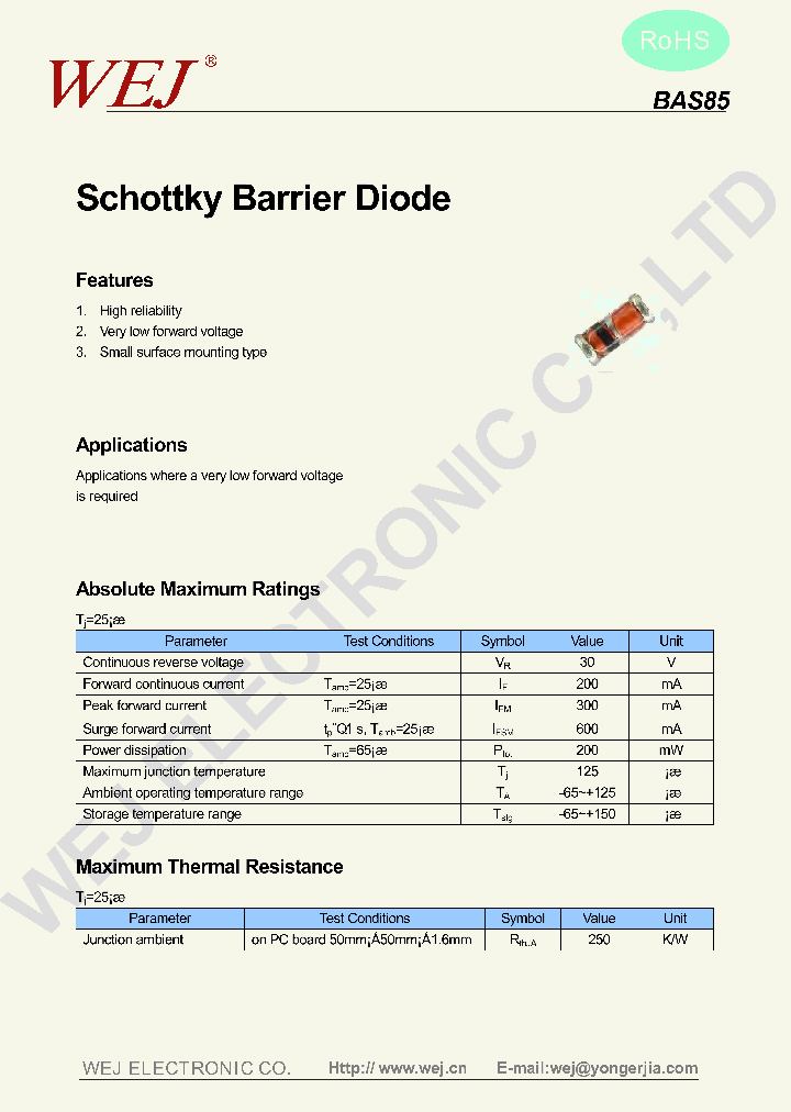 BAS85_7315310.PDF Datasheet