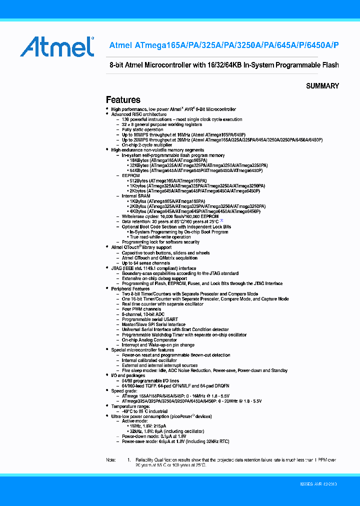 ATMEGA165A-MCH_7479535.PDF Datasheet