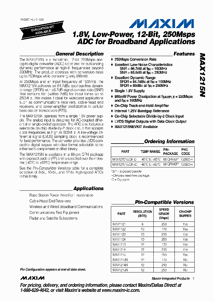 MAX1215NEGKD_7494111.PDF Datasheet