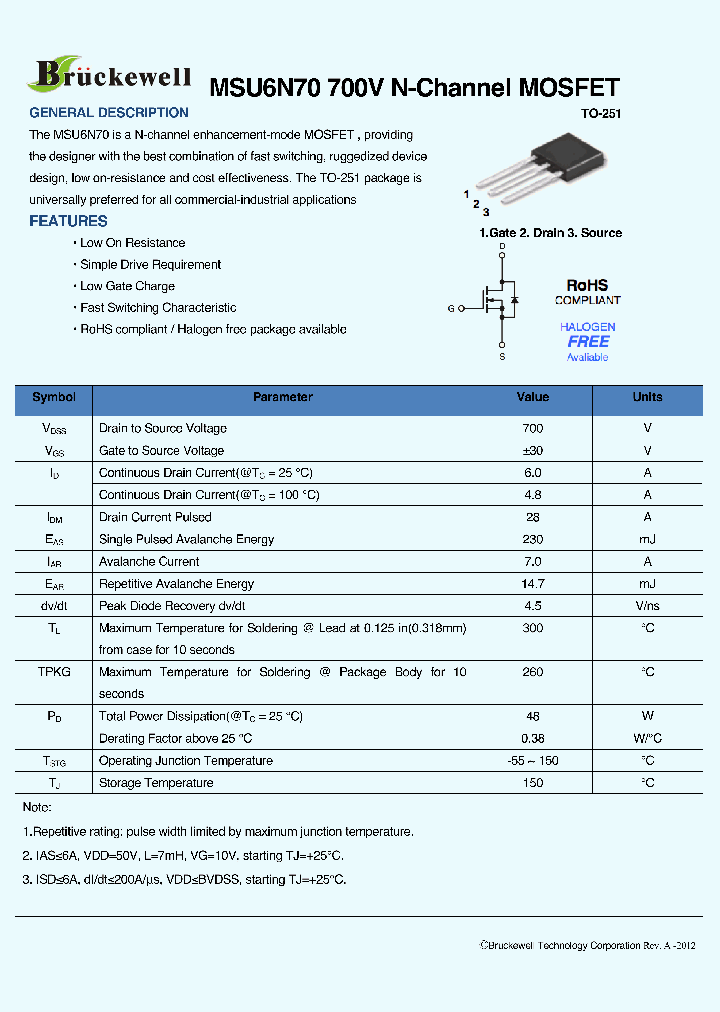 MSU6N70_7596688.PDF Datasheet