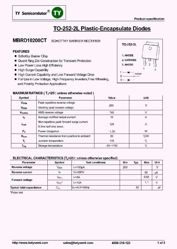 MBRD10200CT_7612829.PDF Datasheet