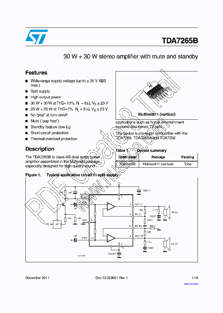 TDA7265B_7667470.PDF Datasheet