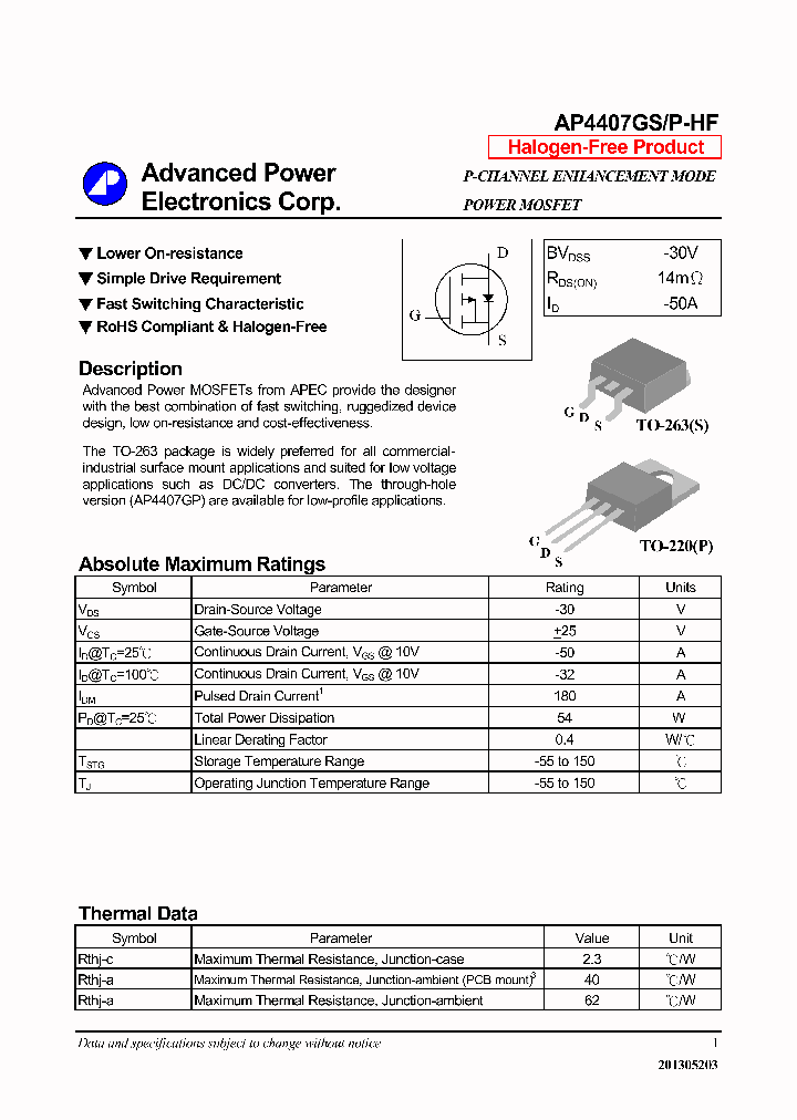 AP4407GP-HF_7672029.PDF Datasheet