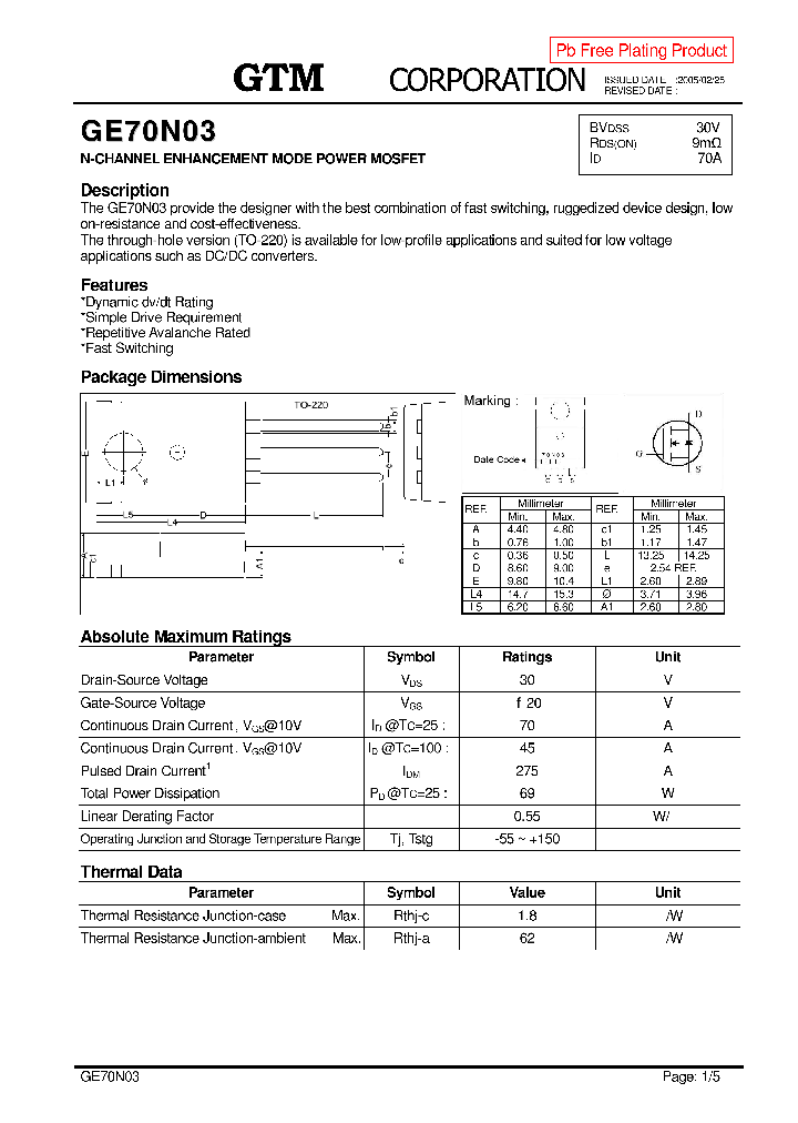 GE70N03_7735348.PDF Datasheet