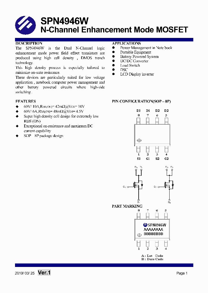 SPN4946W_7789000.PDF Datasheet