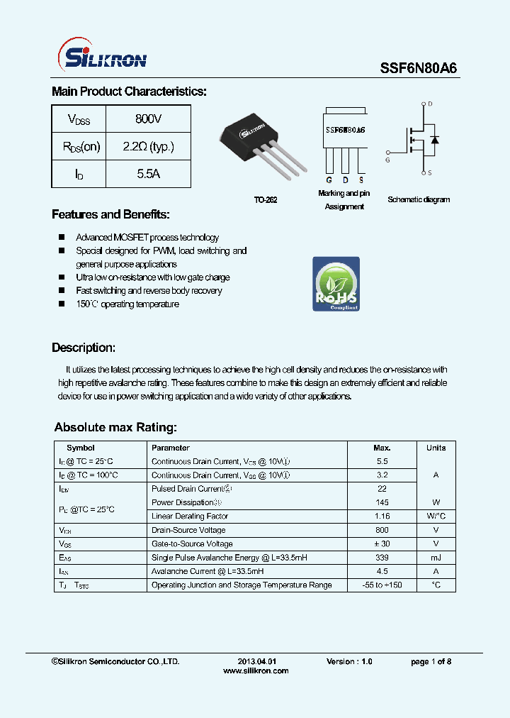 SSF6N80A6_7834610.PDF Datasheet