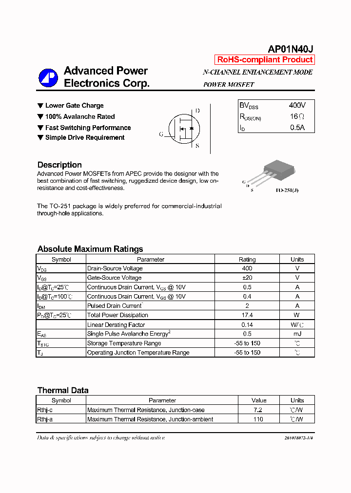 AP01N40J_7863689.PDF Datasheet