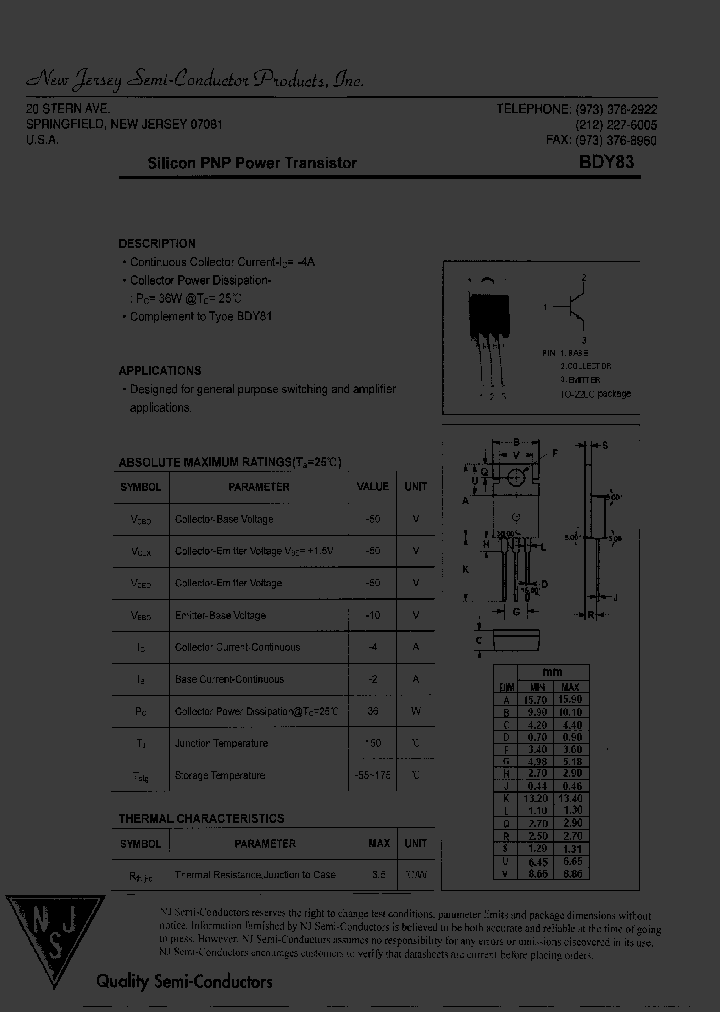 BDY83_8050198.PDF Datasheet