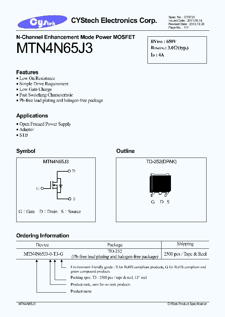 MTN4N65J3_8061963.PDF Datasheet