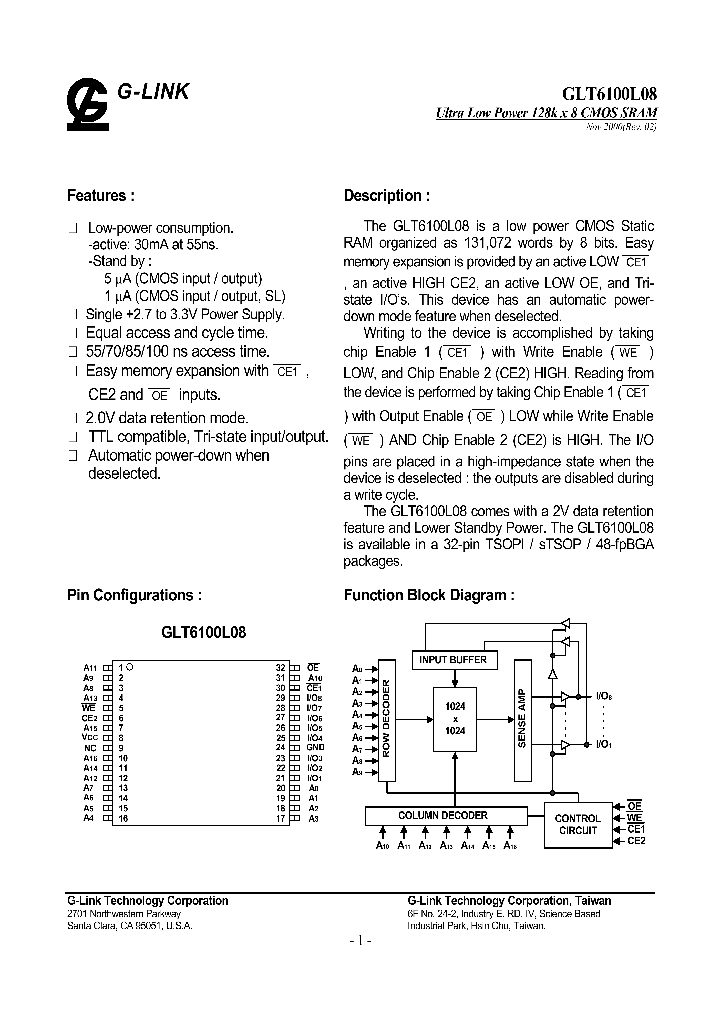 GLT6100L08LL-100ST_8160976.PDF Datasheet