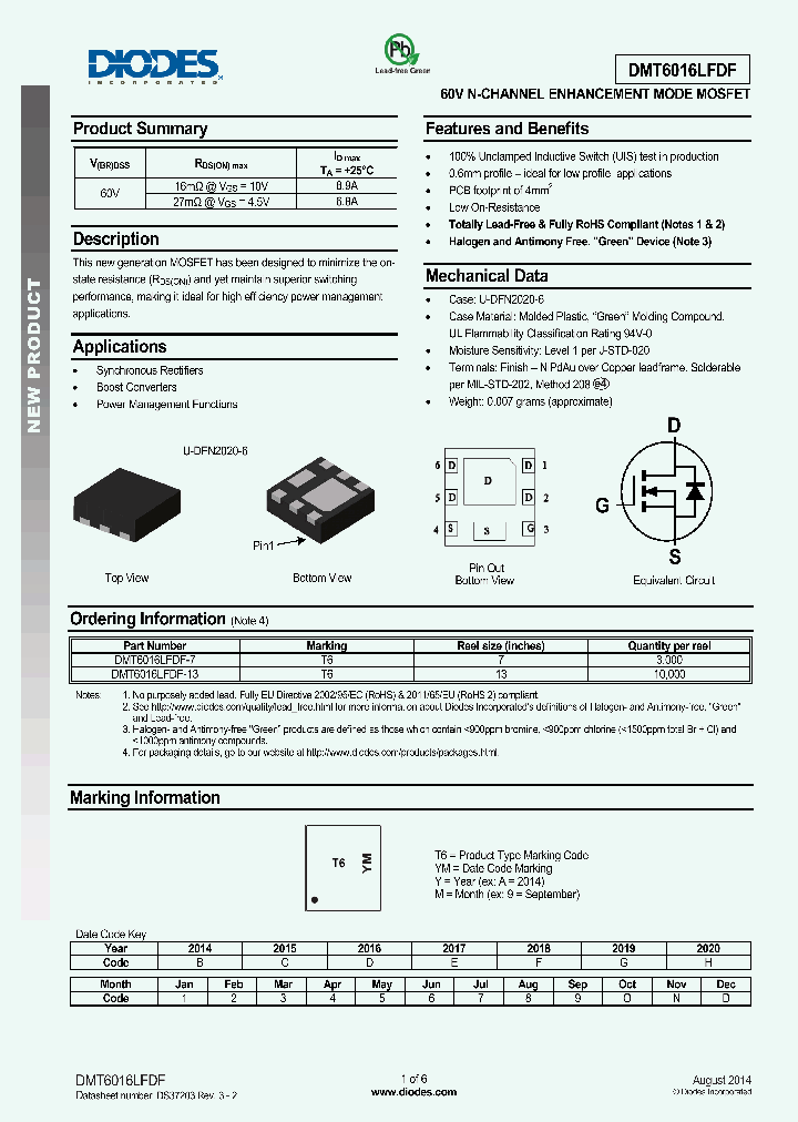 DMT6016LFDF_8301441.PDF Datasheet